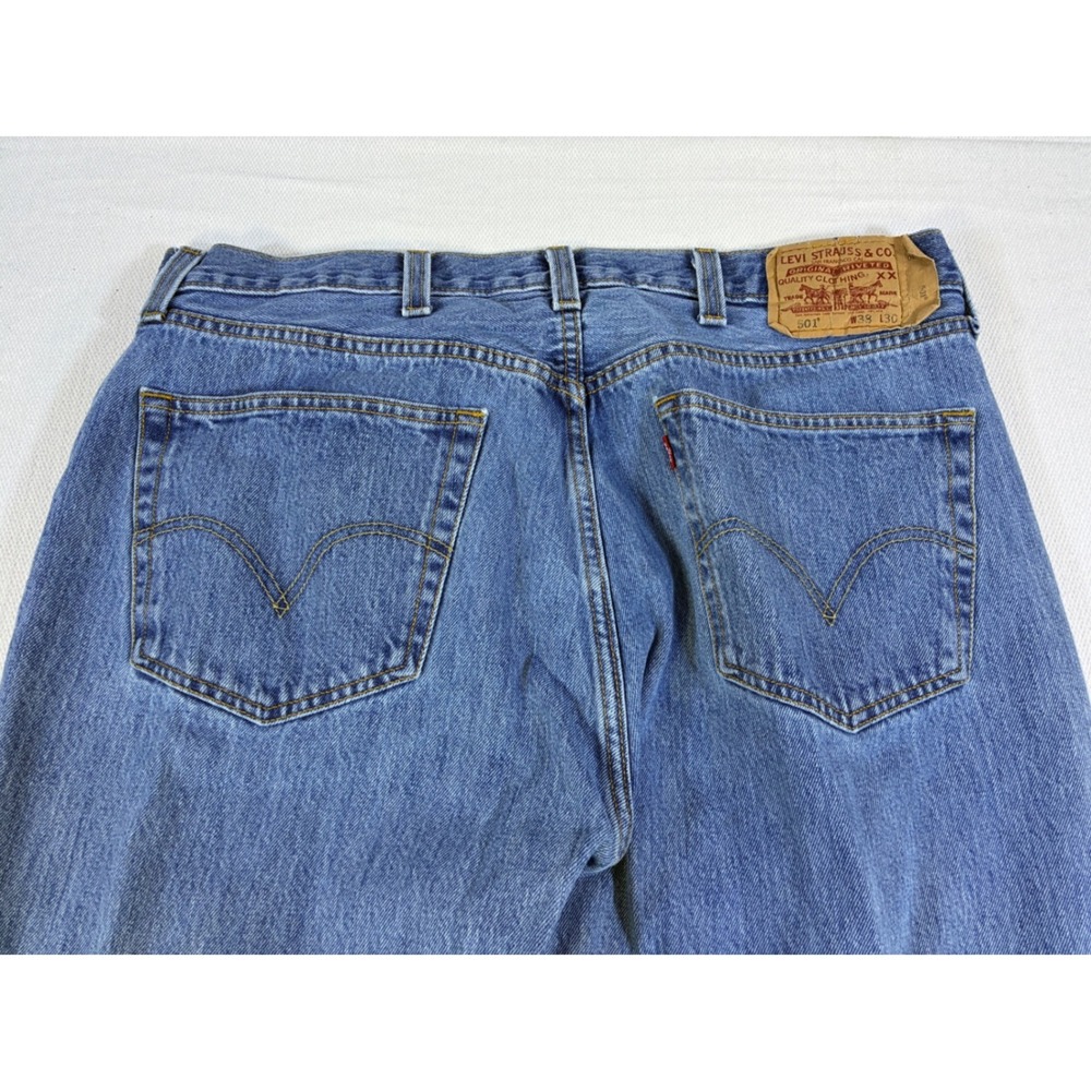 Vintage Levis 501 Original Straight Leg Blue Jeans Mens 38x30 Button Fly Medium